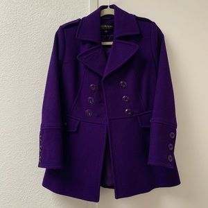 Kristen Blake dark purple wool pea coat